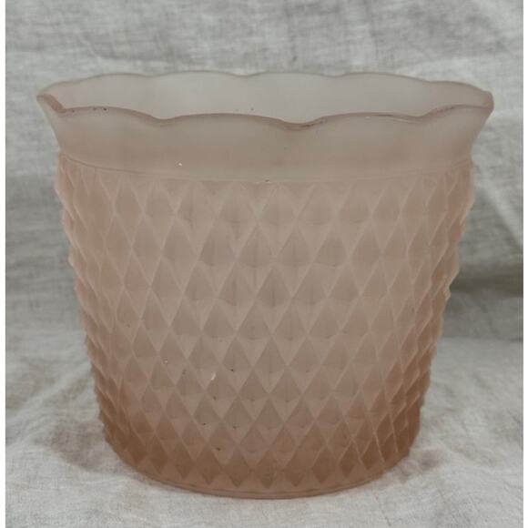 Pink Satin Indiana Glass Ice Bucket or Planter - Etsy Vintage Indiana Glass Frosted Pink Frosted Satin FlowerPot/Ice Bucket